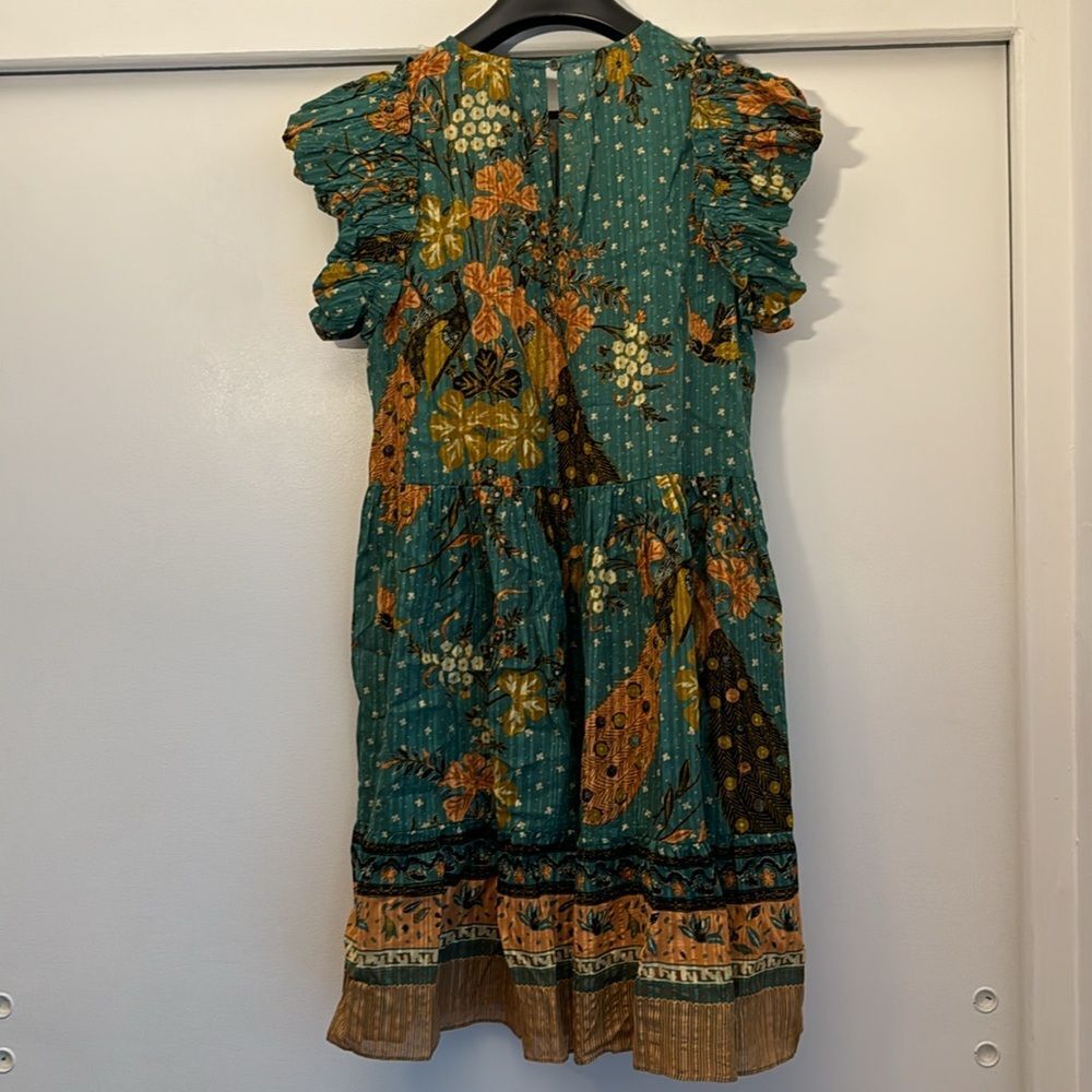 Ulla Johnson Blue and Gold Mini Dress - Picture 8 of 8